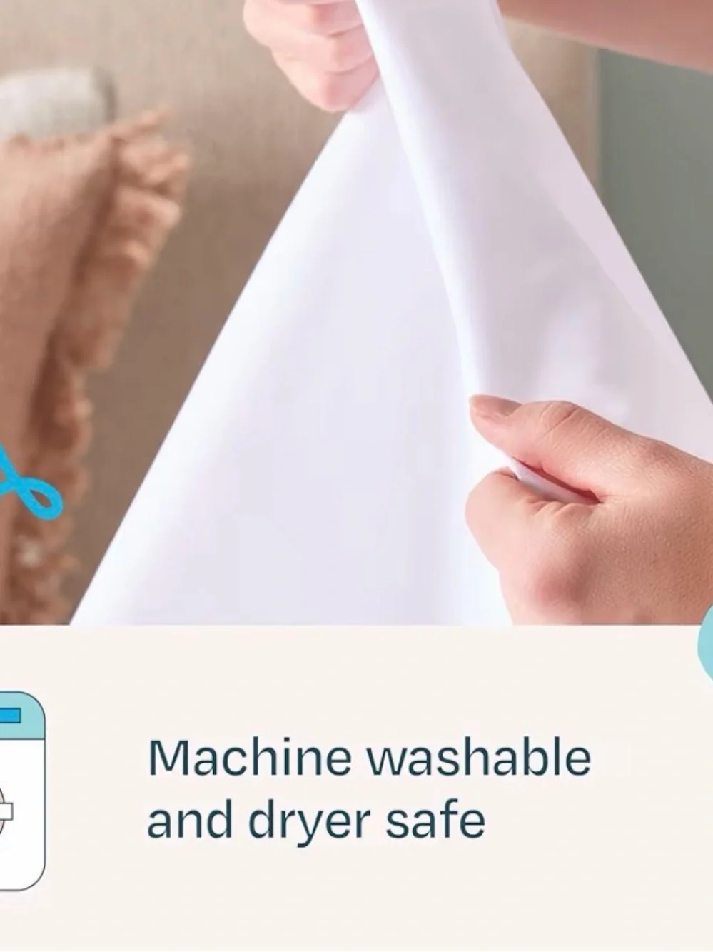 White Machine-Washable Mattress Protector